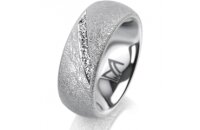 Ring Platin 950 7.0 mm kreismatt 6 Brillanten G vs Gesamt...