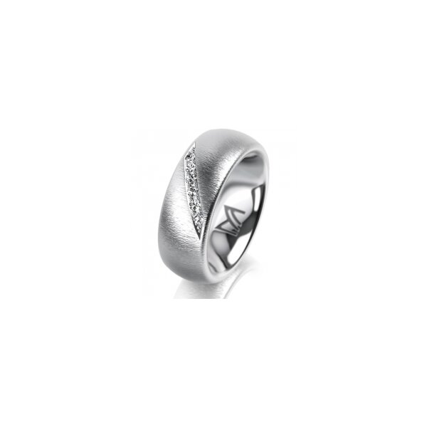 Ring Platin 950 7.0 mm sandmatt 6 Brillanten G vs Gesamt 0,080ct