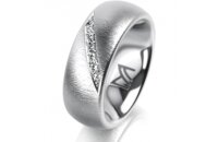 Ring Platin 950 7.0 mm sandmatt 6 Brillanten G vs Gesamt...