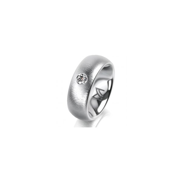 Ring Platin 950 7.0 mm sandmatt 1 Brillant G vs 0,110ct