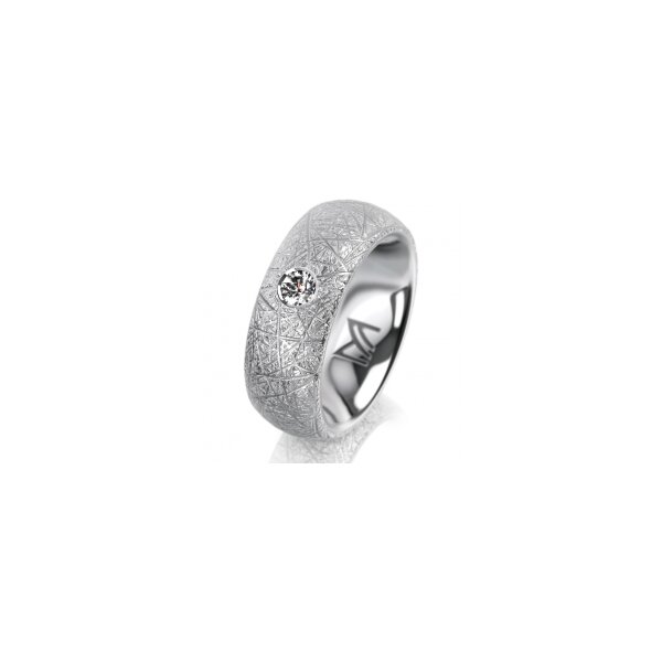 Ring Platin 950 7.0 mm kristallmatt 1 Brillant G vs 0,110ct