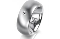 Ring Platin 950 8.0 mm l&auml;ngsmatt 1 Brillant G vs...