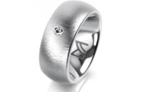 Ring Platin 950 8.0 mm sandmatt 1 Brillant G vs 0,025ct