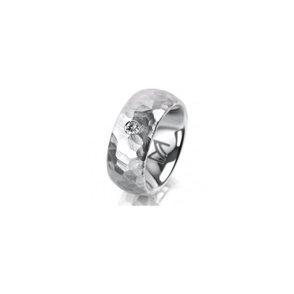 Ring Platin 950 8.0 mm diamantmatt 1 Brillant G vs 0,065ct