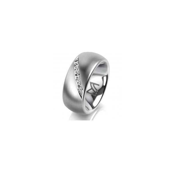 Ring Platin 950 8.0 mm l&auml;ngsmatt 7 Brillanten G vs Gesamt 0,095ct