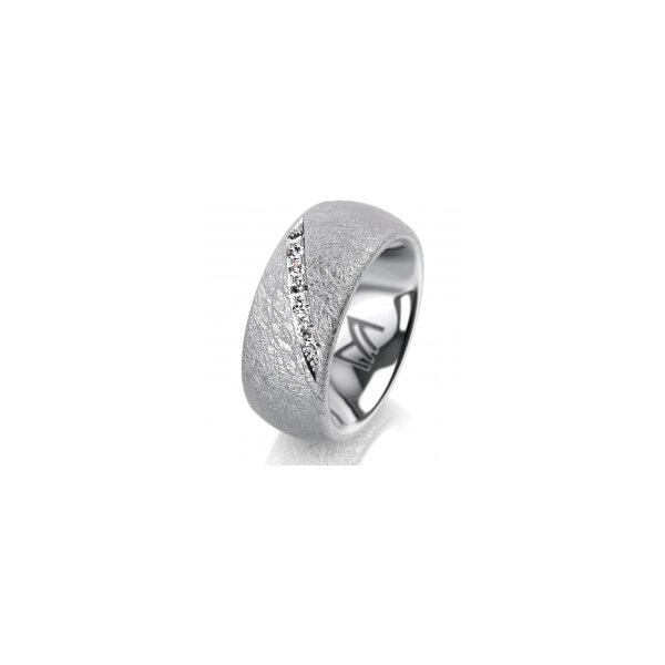 Ring Platin 950 8.0 mm kreismatt 7 Brillanten G vs Gesamt 0,095ct