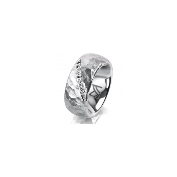 Ring Platin 950 8.0 mm diamantmatt 7 Brillanten G vs Gesamt 0,095ct