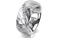 Ring Platin 950 8.0 mm diamantmatt 7 Brillanten G vs...