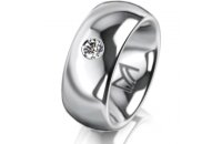 Ring Platin 950 8.0 mm poliert 1 Brillant G vs 0,110ct