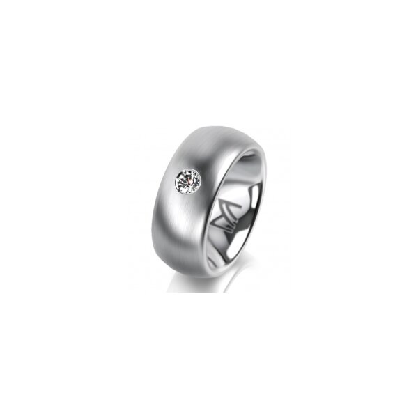 Ring Platin 950 8.0 mm l&auml;ngsmatt 1 Brillant G vs 0,110ct