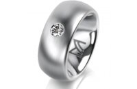 Ring Platin 950 8.0 mm l&auml;ngsmatt 1 Brillant G vs...