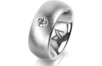 Ring Platin 950 8.0 mm sandmatt 1 Brillant G vs 0,110ct