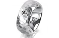 Ring Platin 950 8.0 mm diamantmatt 1 Brillant G vs 0,110ct