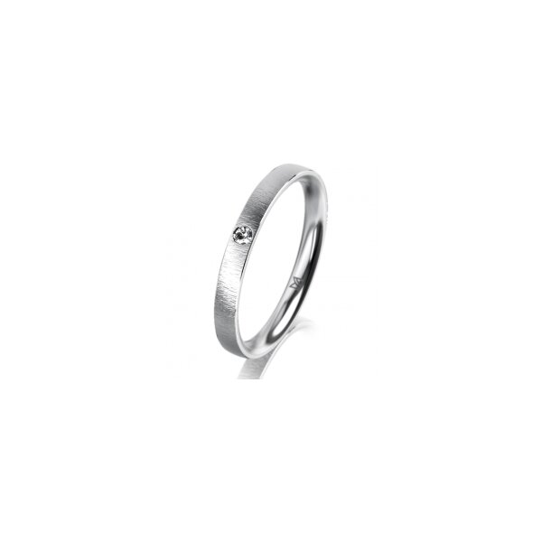 Ring Platin 950 2.5 mm sandmatt 1 Brillant G vs 0,025ct