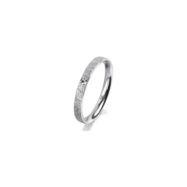 Ring Platin 950 2.5 mm kristallmatt 1 Brillant G vs 0,025ct