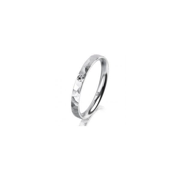 Ring Platin 950 2.5 mm diamantmatt 1 Brillant G vs 0,025ct