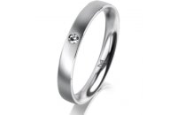 Ring Platin 950 3.0 mm l&auml;ngsmatt 1 Brillant G vs...