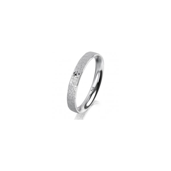 Ring Platin 950 3.0 mm kreismatt 1 Brillant G vs 0,025ct