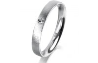 Ring Platin 950 3.0 mm sandmatt 1 Brillant G vs 0,025ct