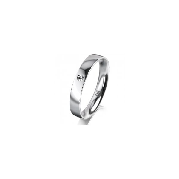 Ring Platin 950 3.5 mm poliert 1 Brillant G vs 0,025ct