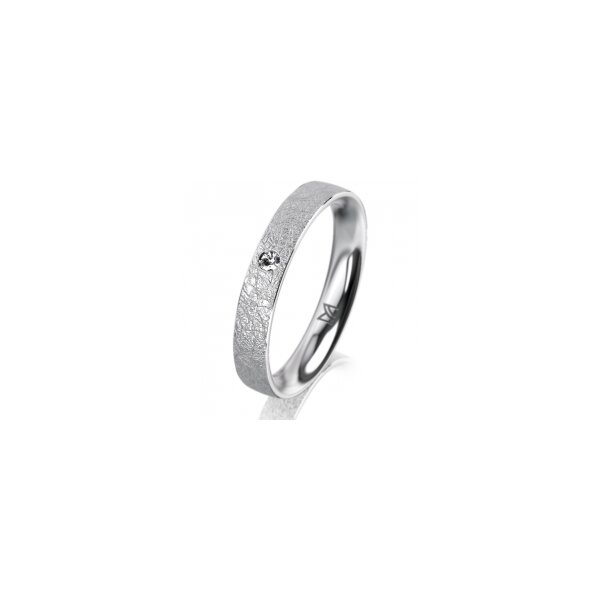 Ring Platin 950 3.5 mm kreismatt 1 Brillant G vs 0,025ct