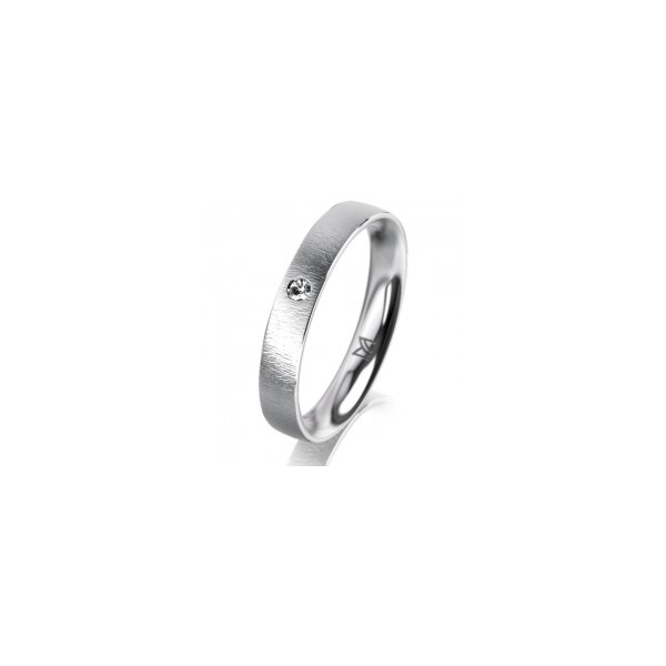 Ring Platin 950 3.5 mm sandmatt 1 Brillant G vs 0,025ct