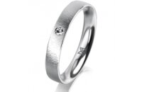 Ring Platin 950 3.5 mm sandmatt 1 Brillant G vs 0,025ct