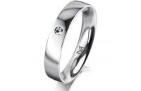 Ring Platin 950 4.0 mm poliert 1 Brillant G vs 0,025ct