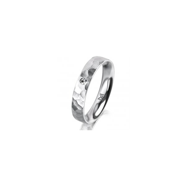 Ring Platin 950 4.0 mm diamantmatt 1 Brillant G vs 0,025ct