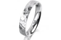 Ring Platin 950 4.0 mm diamantmatt 1 Brillant G vs 0,025ct