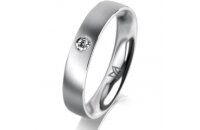 Ring Platin 950 4.0 mm l&auml;ngsmatt 1 Brillant G vs...