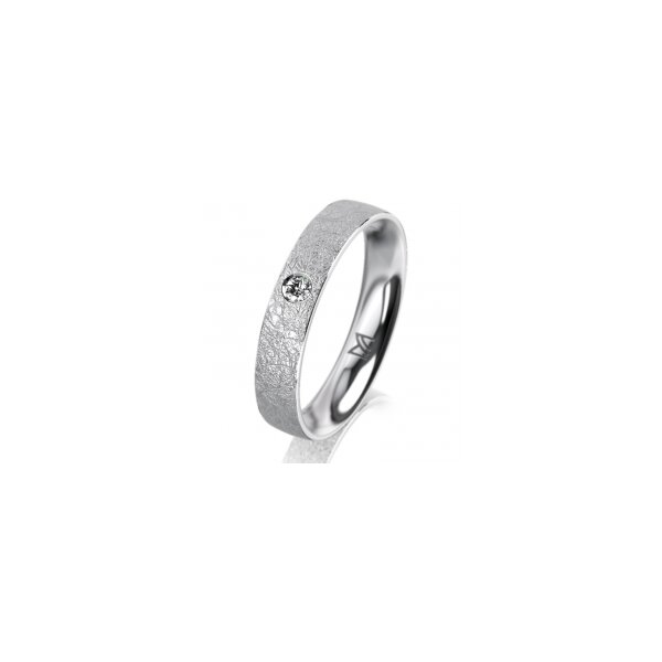 Ring Platin 950 4.0 mm kreismatt 1 Brillant G vs 0,050ct