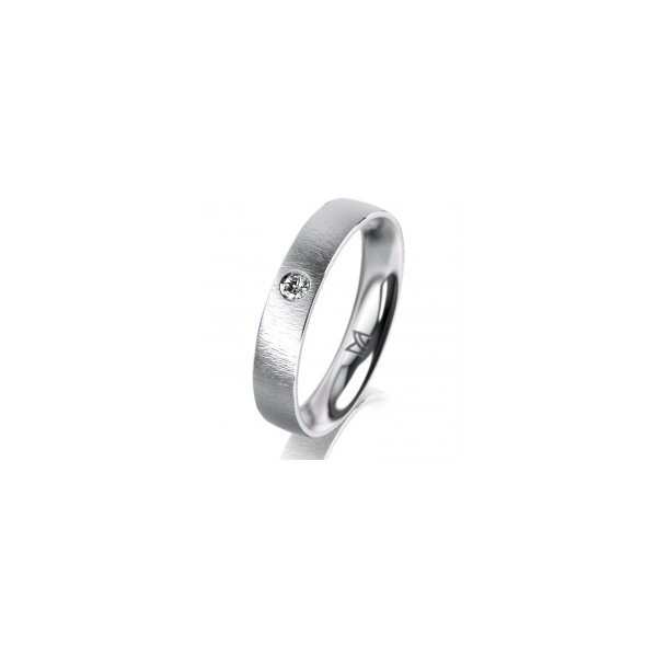 Ring Platin 950 4.0 mm sandmatt 1 Brillant G vs 0,050ct