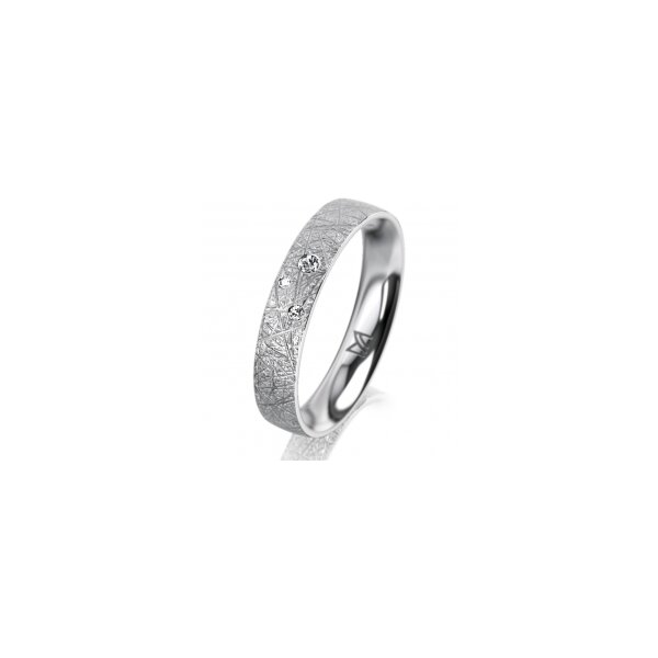 Ring Platin 950 4.0 mm kristallmatt 3 Brillanten G vs Gesamt 0,030ct