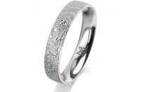 Ring Platin 950 4.0 mm kristallmatt 3 Brillanten G vs...