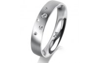 Ring Platin 950 4.0 mm l&auml;ngsmatt 5 Brillanten G vs...