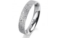 Ring Platin 950 4.0 mm kristallmatt 5 Brillanten G vs...