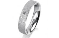 Ring Platin 950 4.5 mm kreismatt 1 Brillant G vs 0,025ct