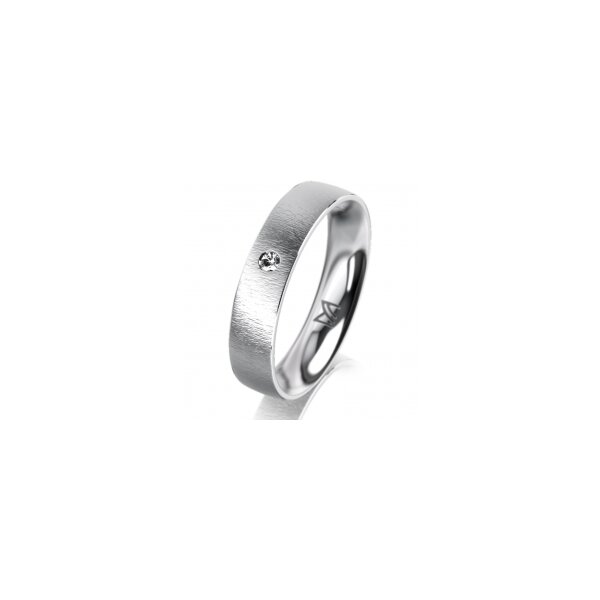 Ring Platin 950 4.5 mm sandmatt 1 Brillant G vs 0,025ct