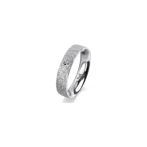 Ring Platin 950 4.5 mm kristallmatt 1 Brillant G vs 0,025ct