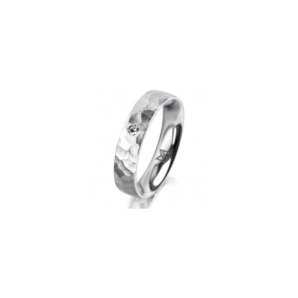 Ring Platin 950 4.5 mm diamantmatt 1 Brillant G vs 0,025ct