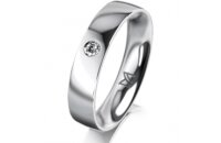 Ring Platin 950 4.5 mm poliert 1 Brillant G vs 0,050ct