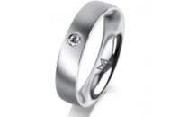 Ring Platin 950 4.5 mm l&auml;ngsmatt 1 Brillant G vs...