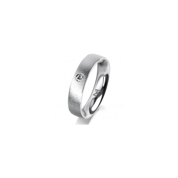 Ring Platin 950 4.5 mm sandmatt 1 Brillant G vs 0,050ct