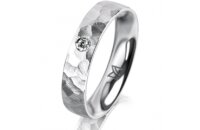 Ring Platin 950 4.5 mm diamantmatt 1 Brillant G vs 0,050ct
