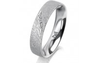 Ring Platin 950 4.5 mm kreismatt 4 Brillanten G vs Gesamt...