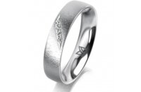 Ring Platin 950 4.5 mm sandmatt 4 Brillanten G vs Gesamt...