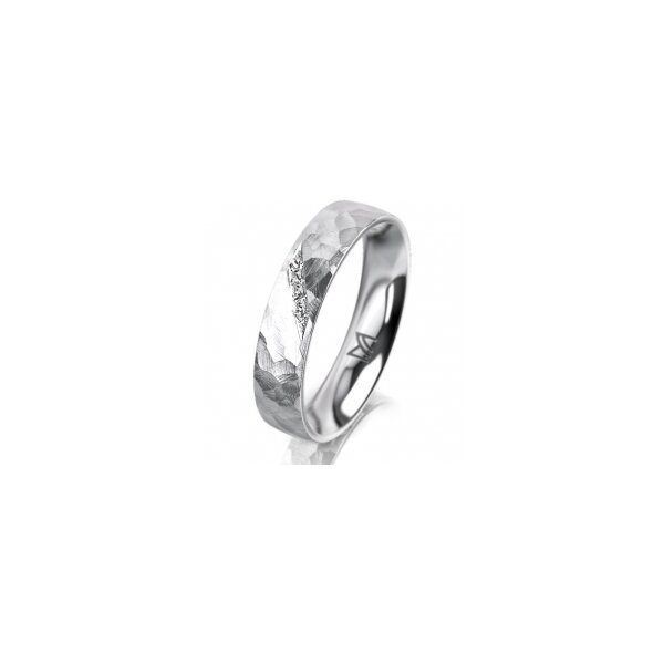 Ring Platin 950 4.5 mm diamantmatt 4 Brillanten G vs Gesamt 0,025ct