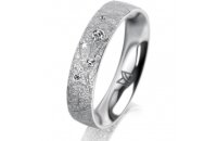Ring Platin 950 4.5 mm kristallmatt 5 Brillanten G vs...