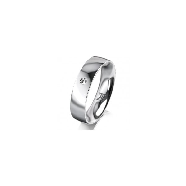 Ring Platin 950 5.0 mm poliert 1 Brillant G vs 0,025ct